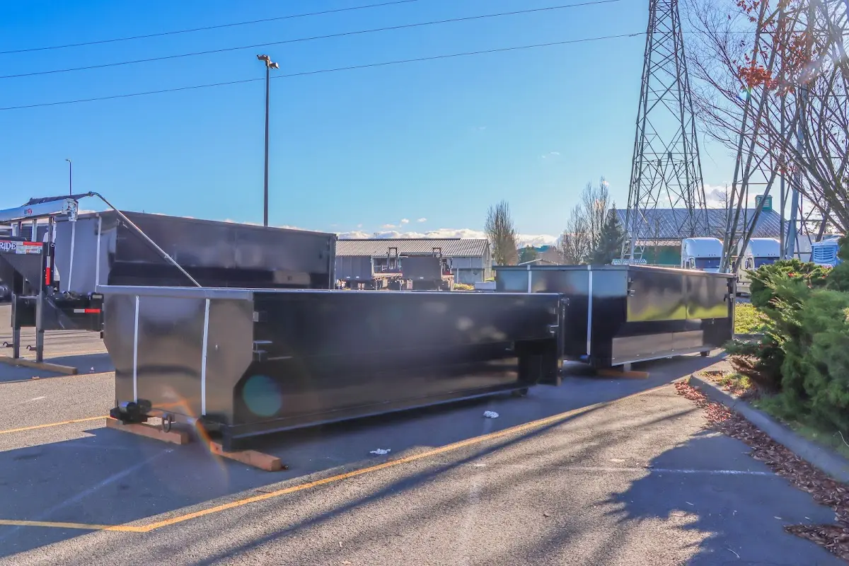 Roll-off dumpster ready for waste disposal at job site for Estate Cleanout Dumpster Rental in Whitehall